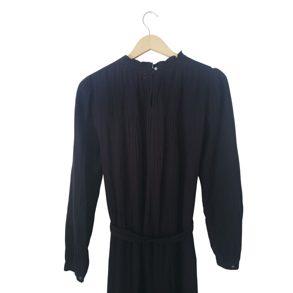 Xirena 100% Cotton Gauze Long Sleeve Maxi Dress Black Size Medium - Picture 5 of 8